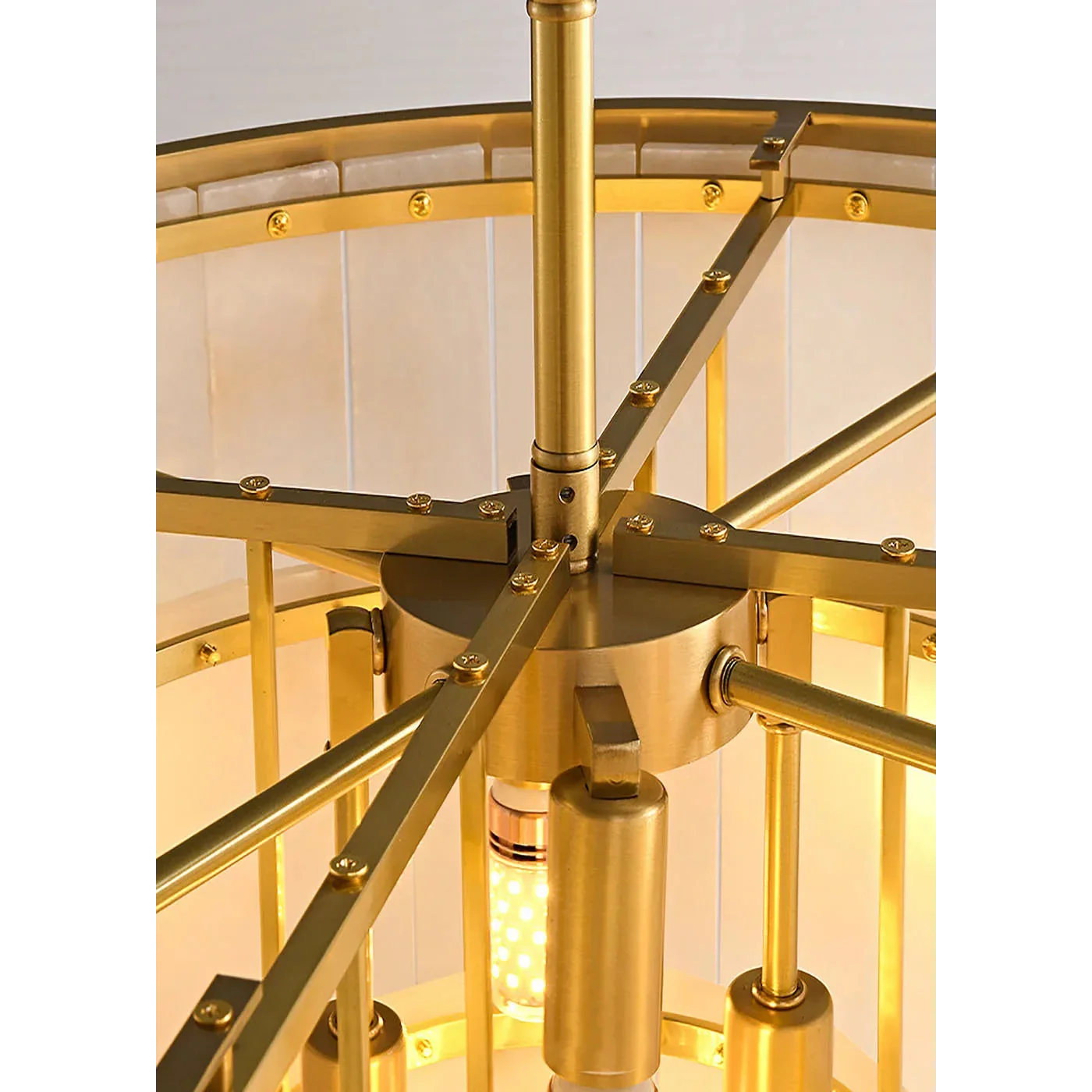 Solid Alabaster Tiered Chandelier | Art Deco Architectural Pendant | Custom Multi-tier Lighting | Casalola Lights