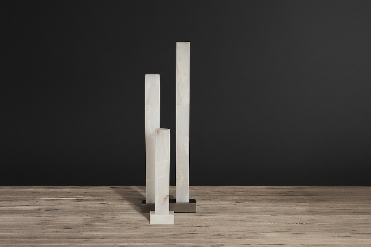 Alabaster Column Floor Lamp | Solid-stone Pillar Minimalist Modern Living Room & Bedroom Casalolalights Luxury Lamps