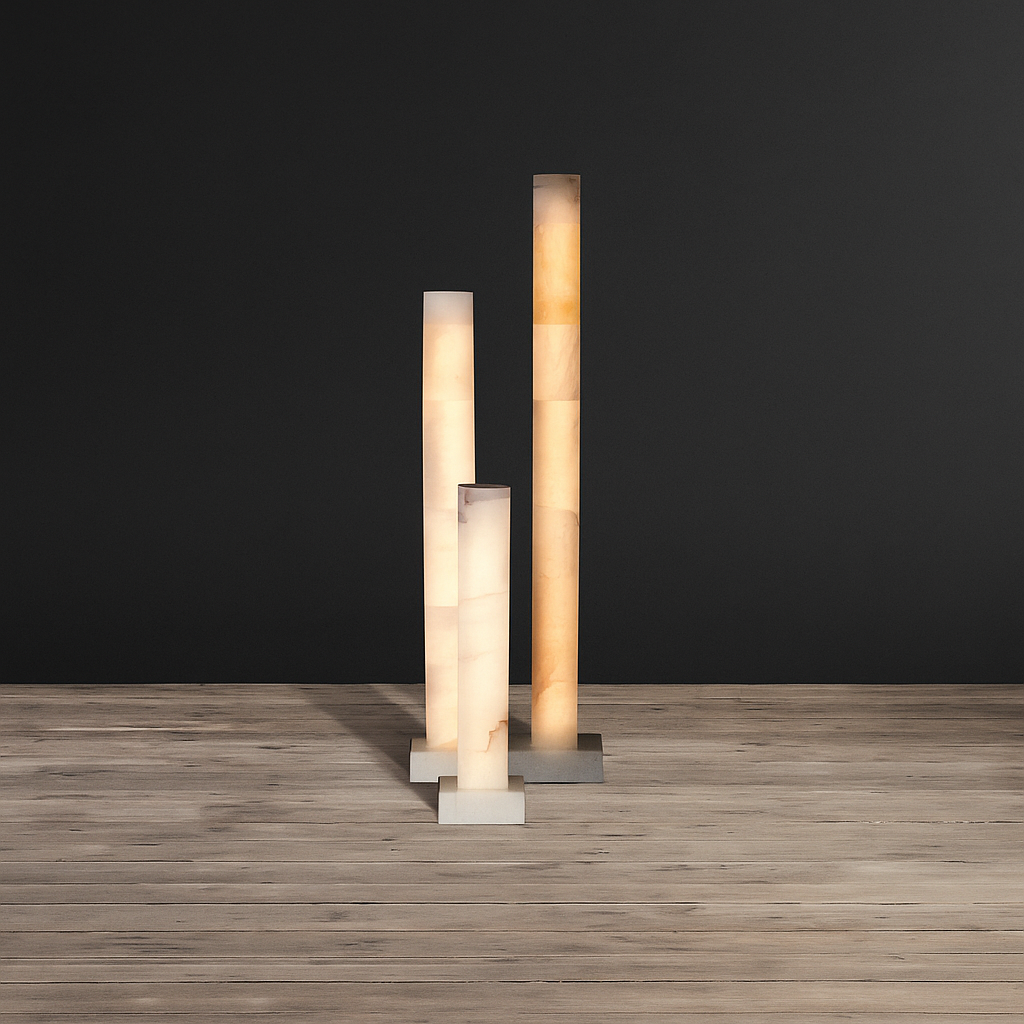 Alabaster Column Floor Lamp | Solid-stone Pillar Minimalist Modern Living Room & Bedroom Casalolalights Luxury Lamps