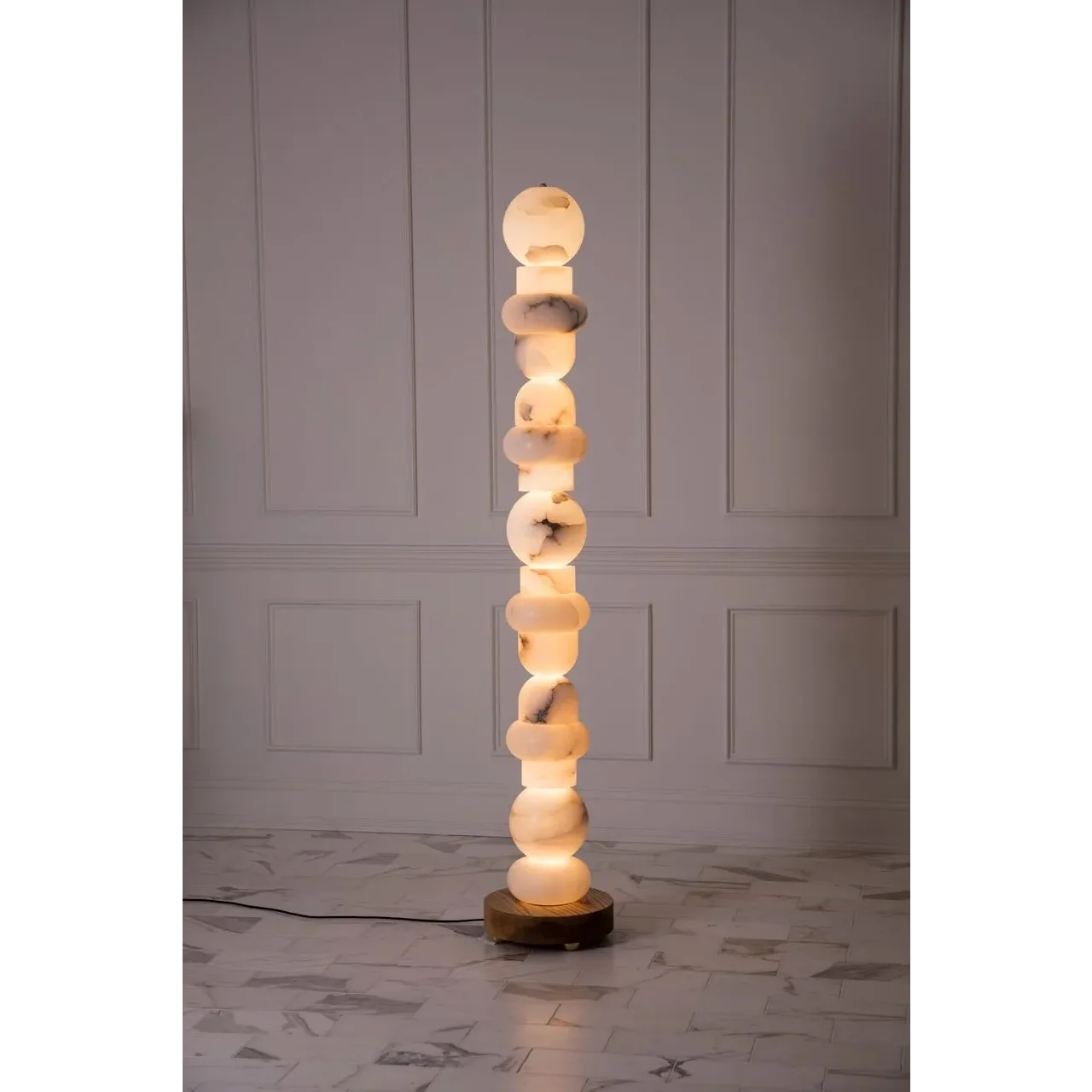 Totem Alabaster Floor Lamp | Real Luxury Marble for High End Interiors
