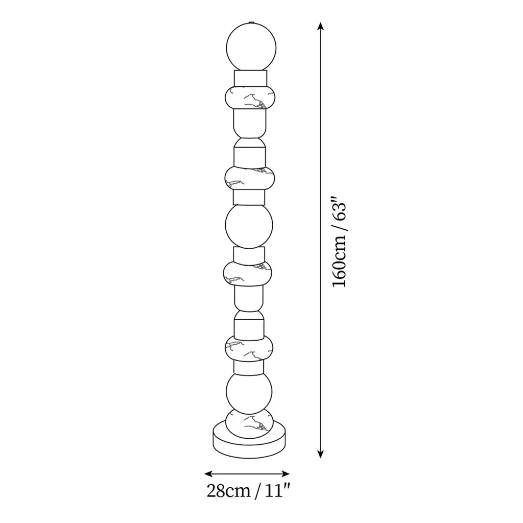 Totem Alabaster Floor Lamp | Real Luxury Marble for High End Interiors