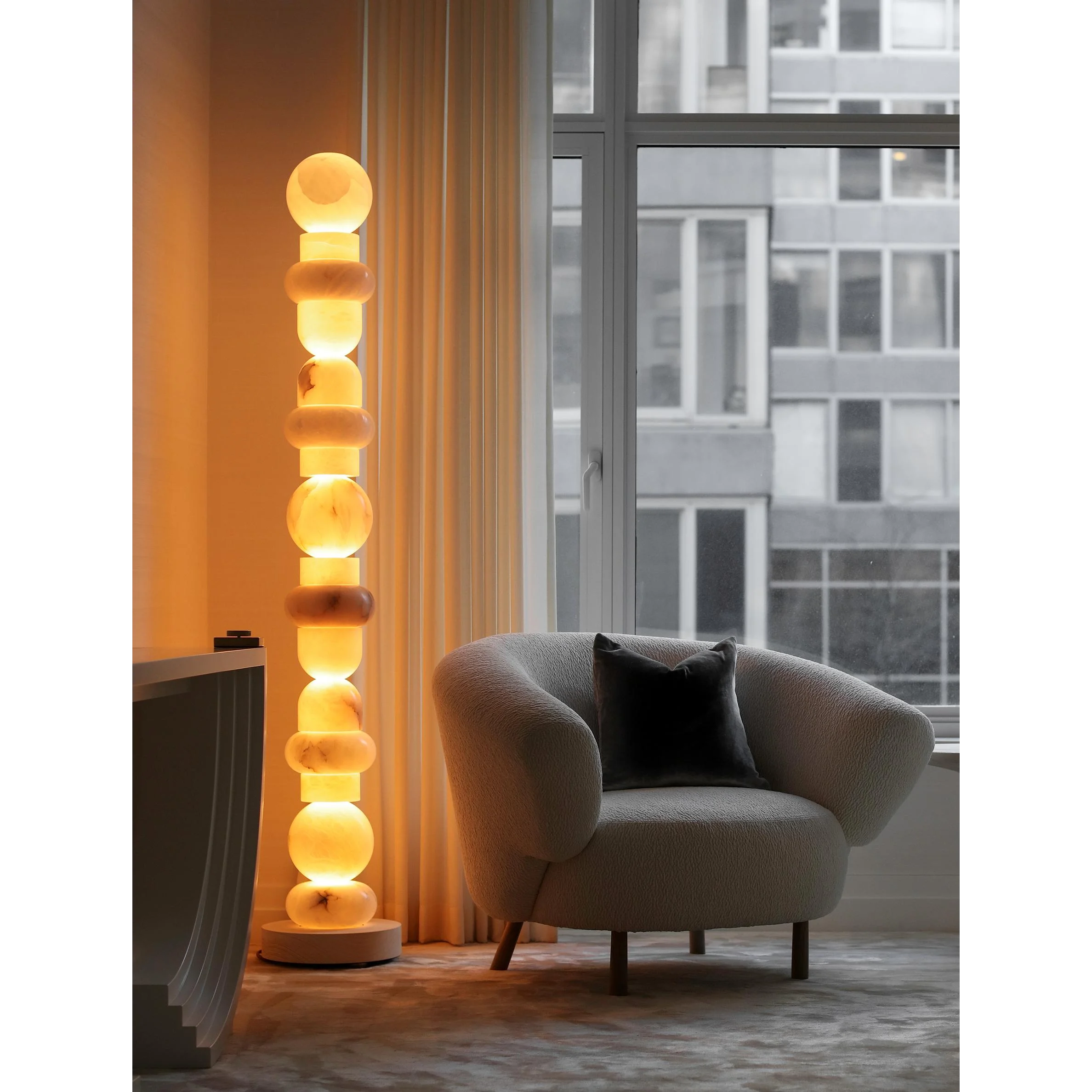 Totem Alabaster Floor Lamp | Real Luxury Marble for High End Interiors