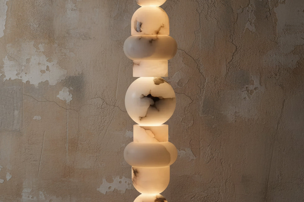 Totem Alabaster Floor Lamp | Real Luxury Marble for High End Interiors