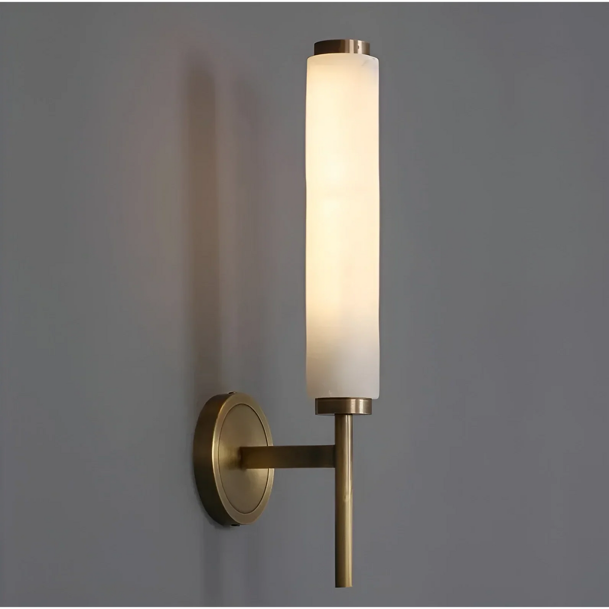 Alabaster Wall Sconce | Natural Stone & Copper Up-down Led Light Foyer Bedside Study Dining Room Casalolalights Luxury