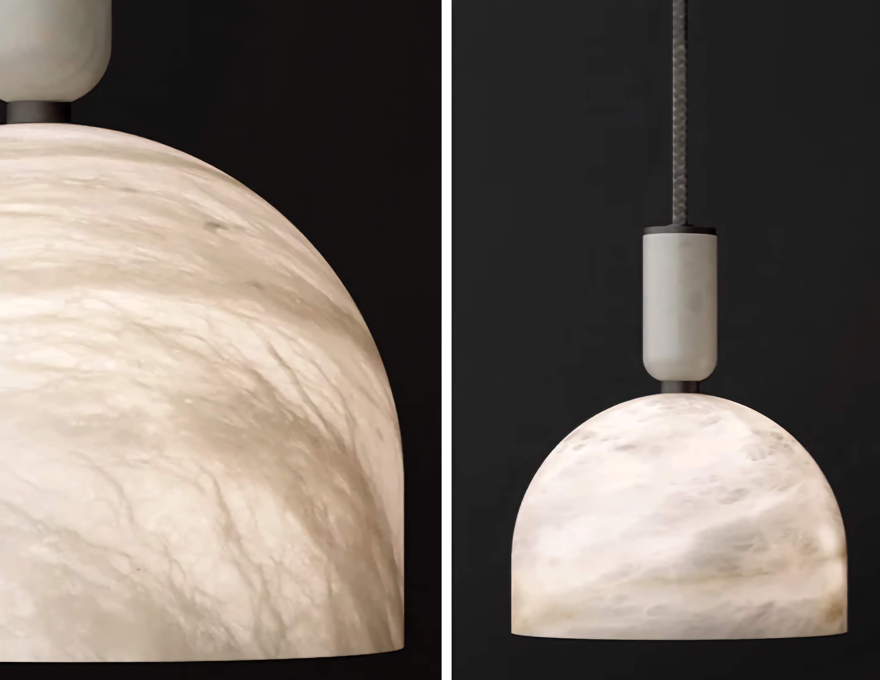 Alabaster Dome Pendant Light | Modern Hanging Ceiling Fixture Casalolalights Luxury Lamps for Interior Designers