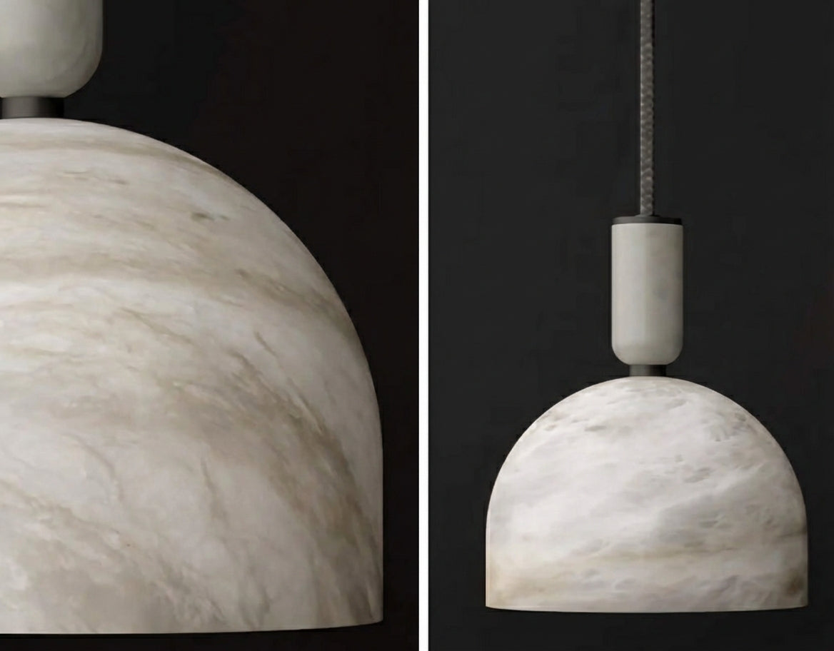 Alabaster Dome Pendant Light | Modern Hanging Ceiling Fixture Casalolalights Luxury Lamps for Interior Designers