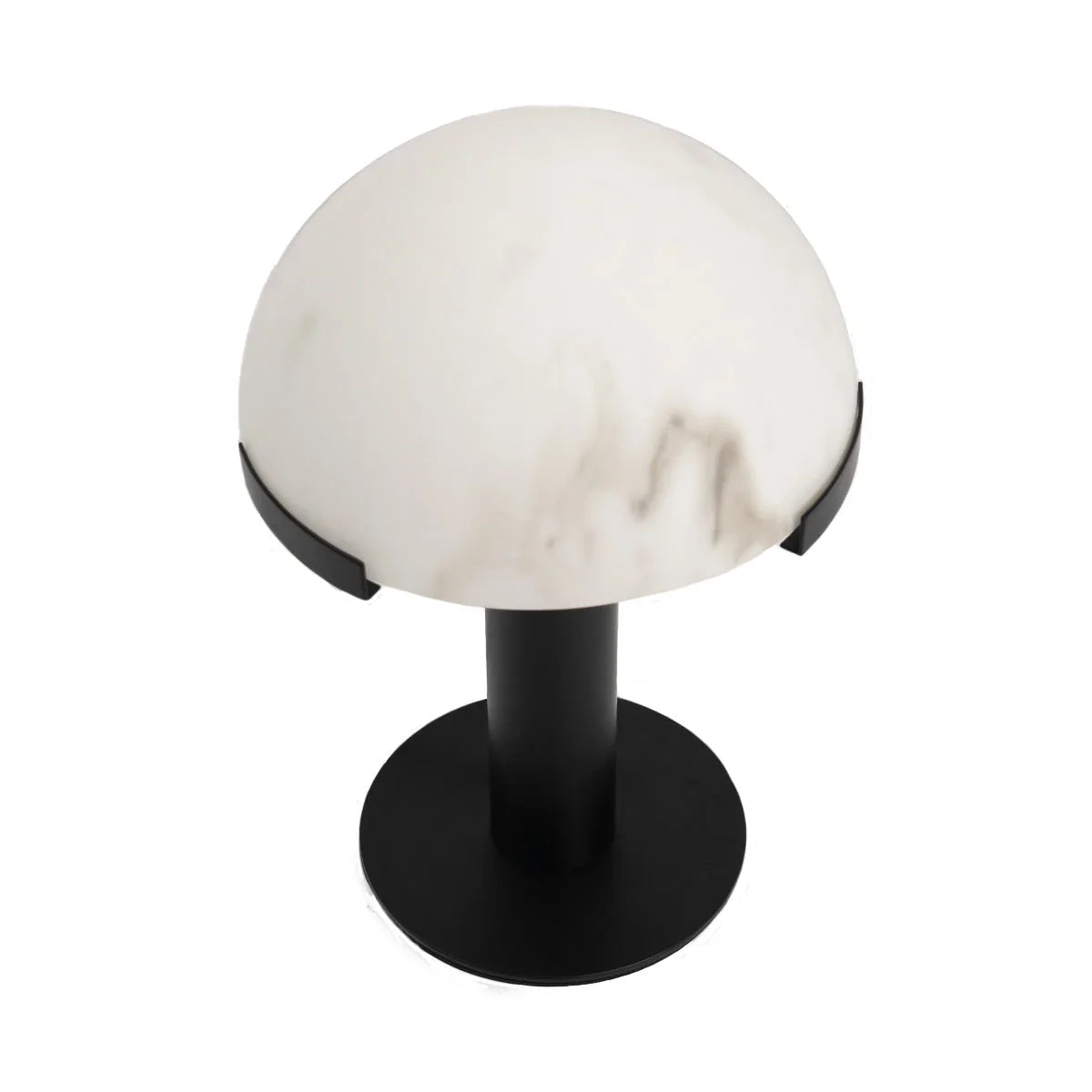 Black & Alabaster Dome Table Lamp 50cm | Stone-dome Accent Modern Art Deco Bedroom Console Casalolalights Luxury Lamps