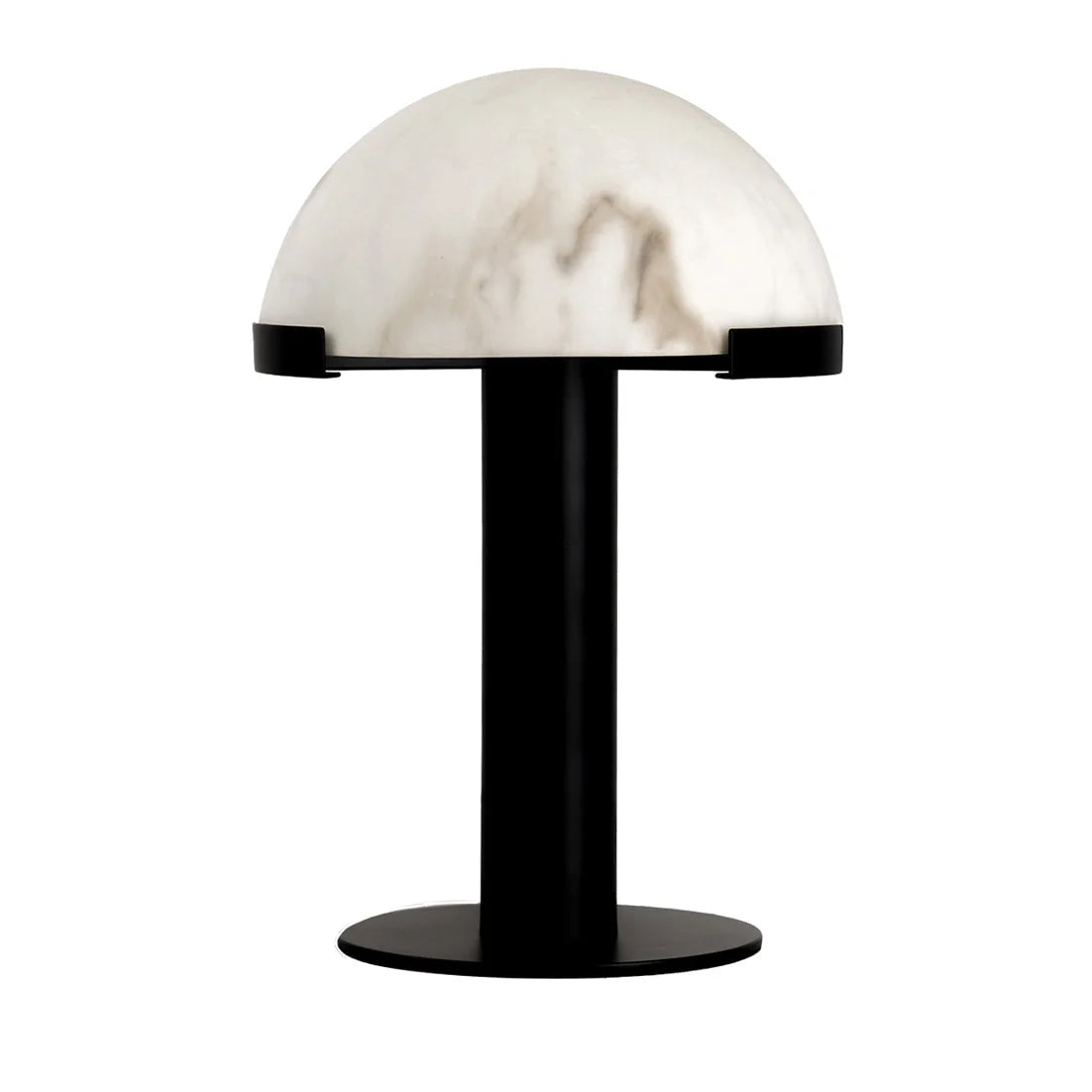 Black & Alabaster Dome Table Lamp 50cm | Stone-dome Accent Modern Art Deco Bedroom Console Casalolalights Luxury Lamps