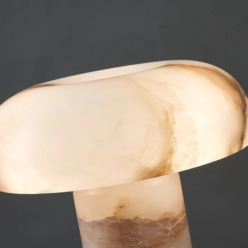 Alabaster Dome Table Lamp | Sculptural Designer Accent Light