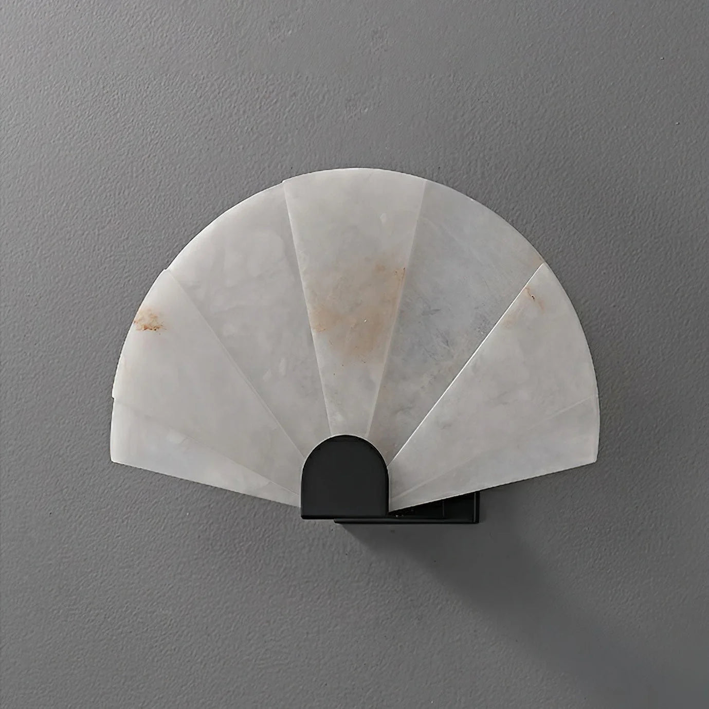 Fan Shaped Alabaster Wall Sconce – Sculptural Modern Accent