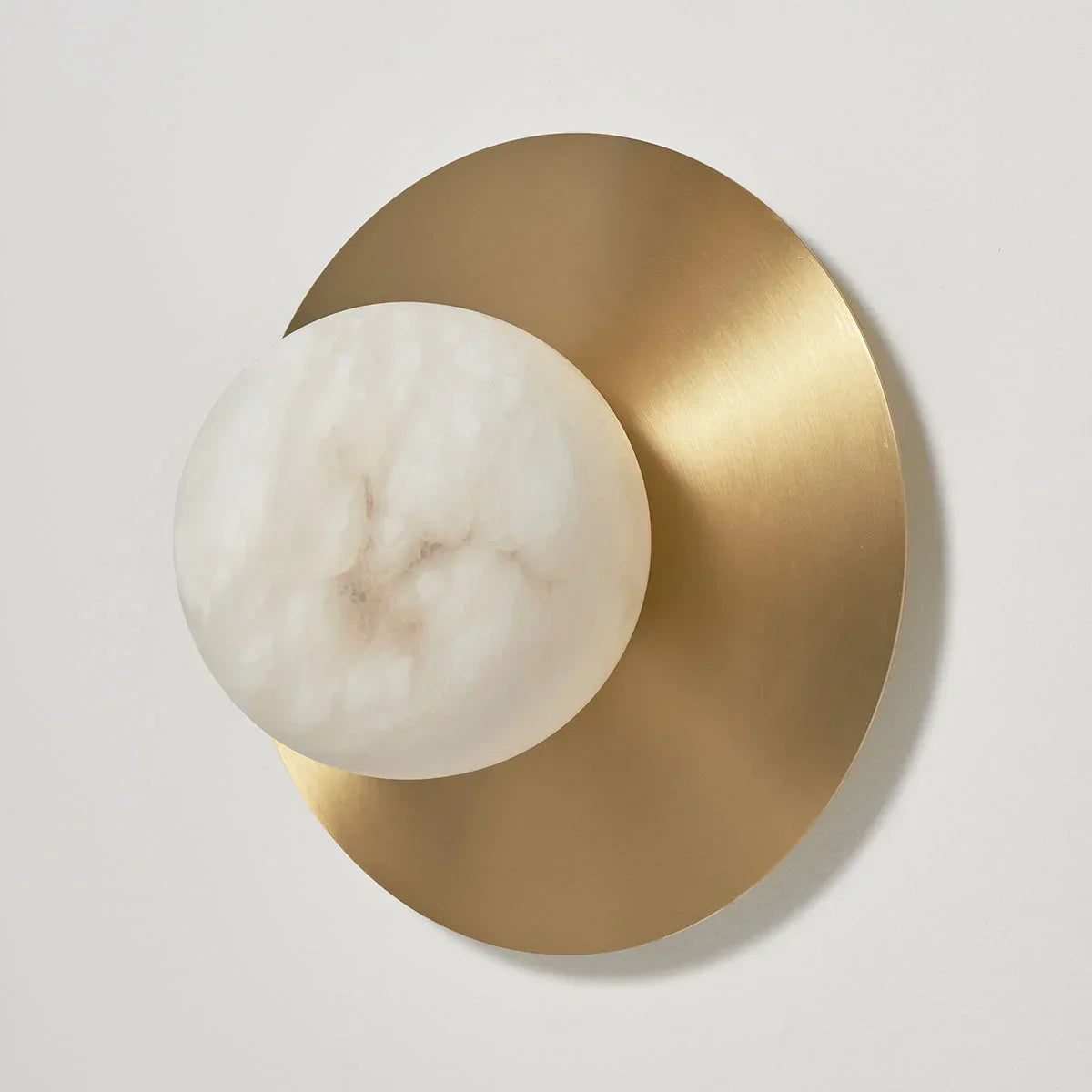 Genuine Alabaster Globe Wall Sconce Brass Disc | 3 Sizes Bedside Pair Hallway Light G9 2700k Casalola Lights Luxury