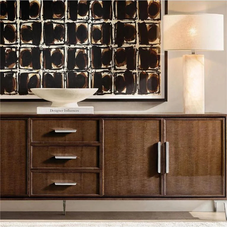 Alabaster Table Lamp | Sculptural Marble Lighting with Brass