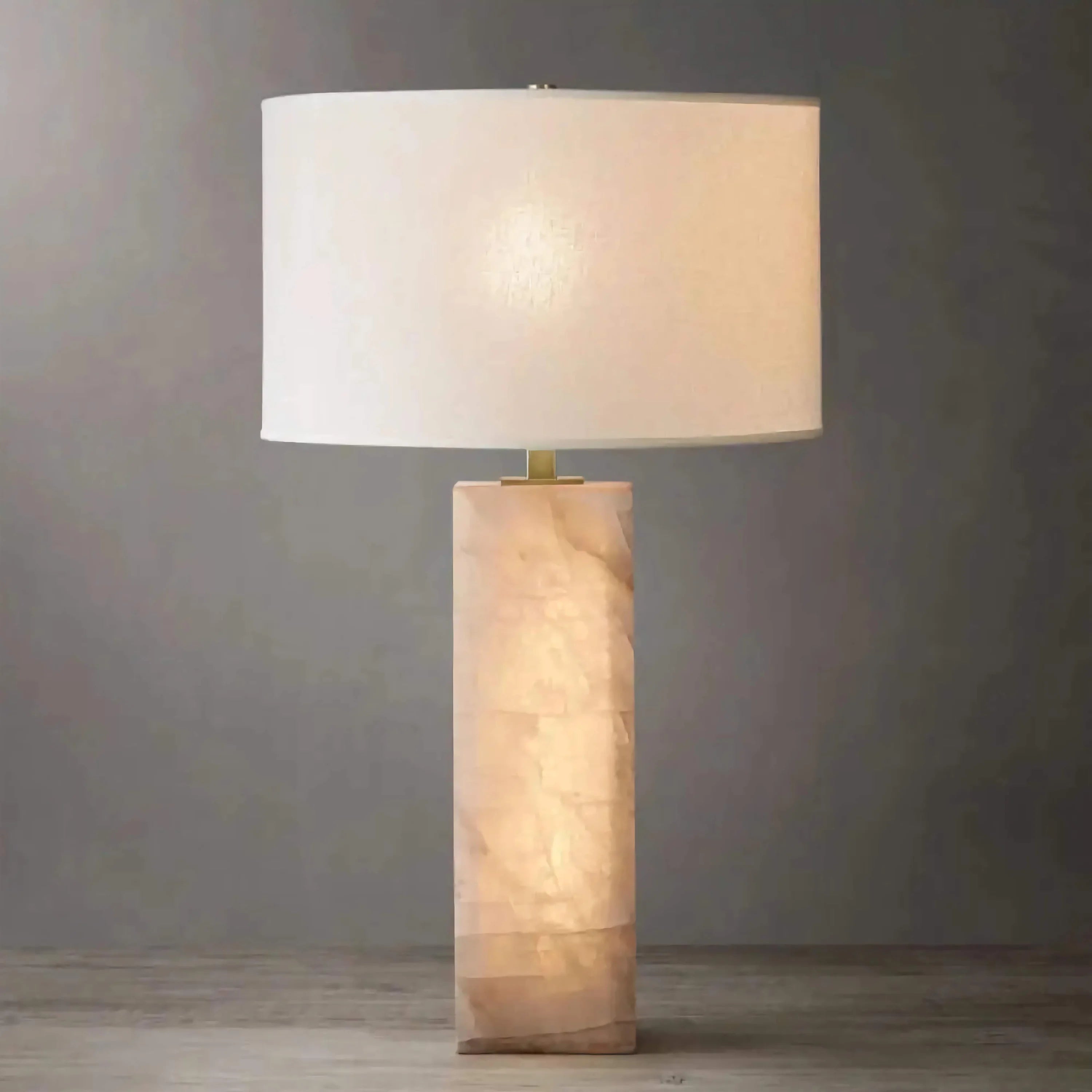 Alabaster Table Lamp | Sculptural Marble Lighting with Brass