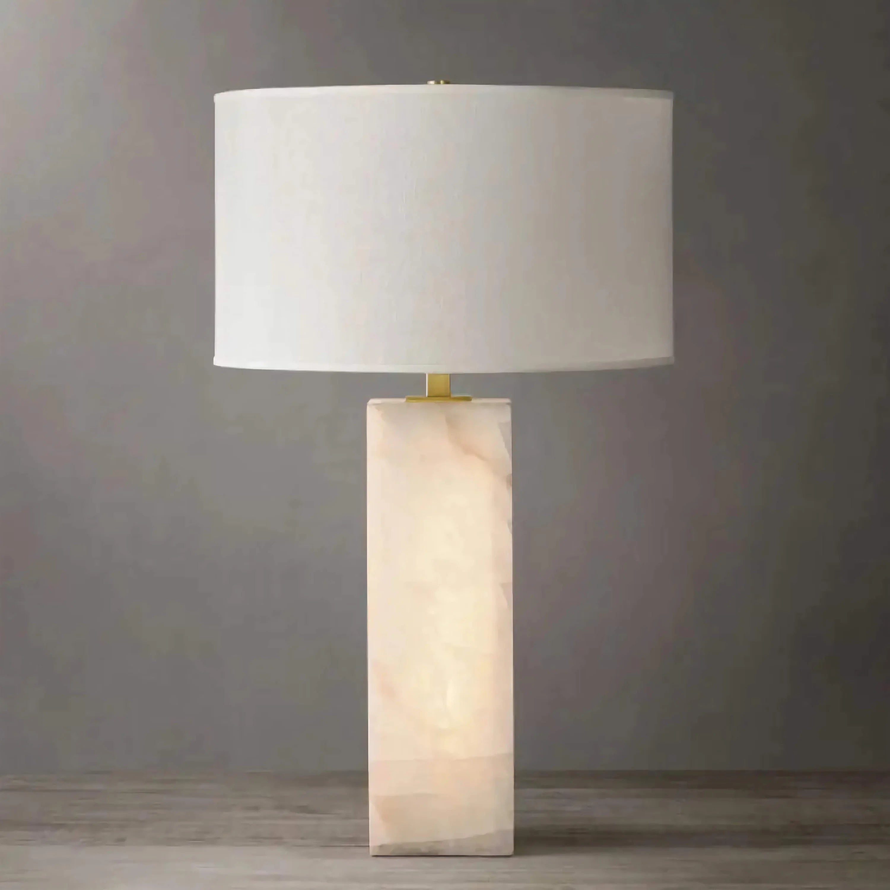 Alabaster Table Lamp | Sculptural Marble Lighting with Brass