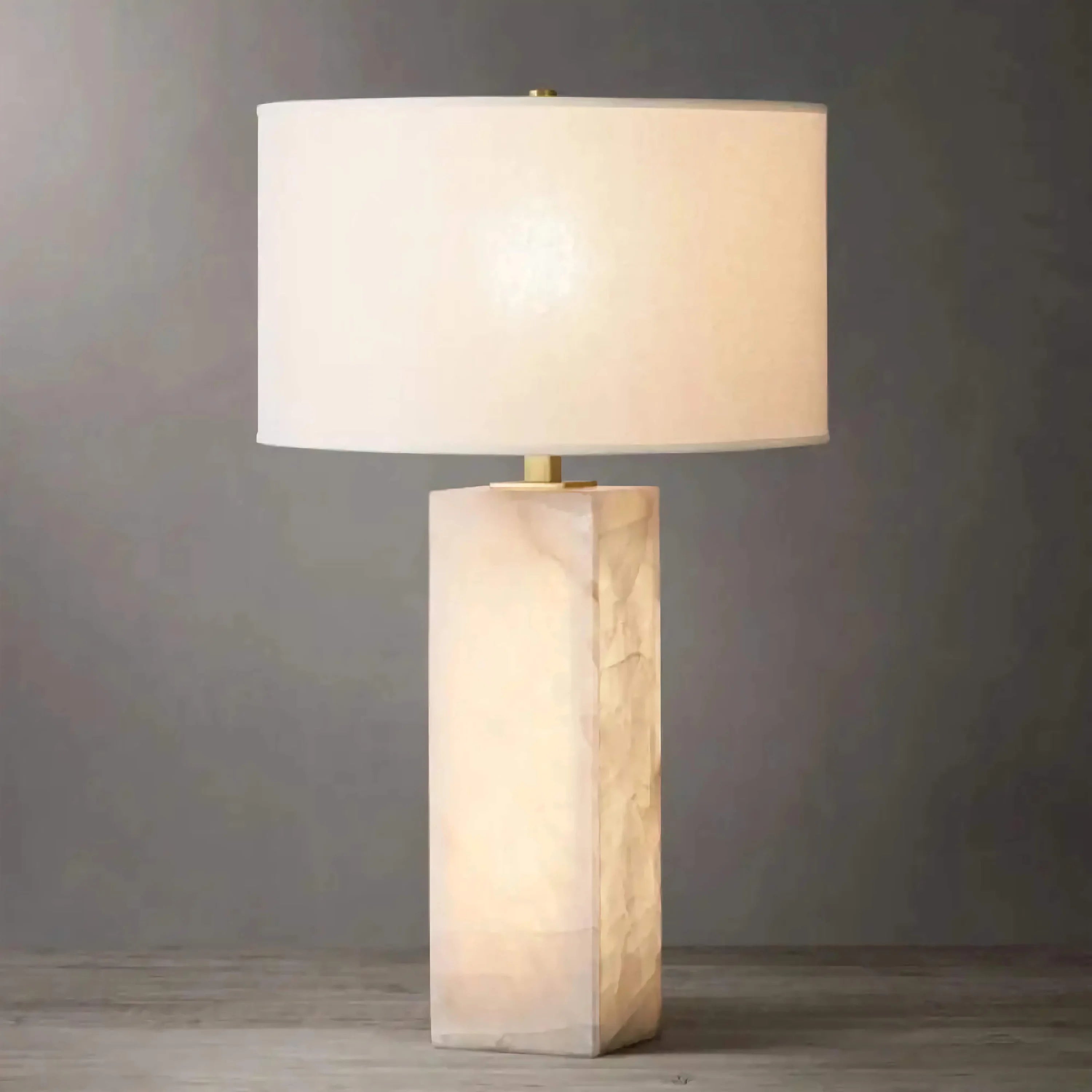 Alabaster Table Lamp | Sculptural Marble Lighting with Brass