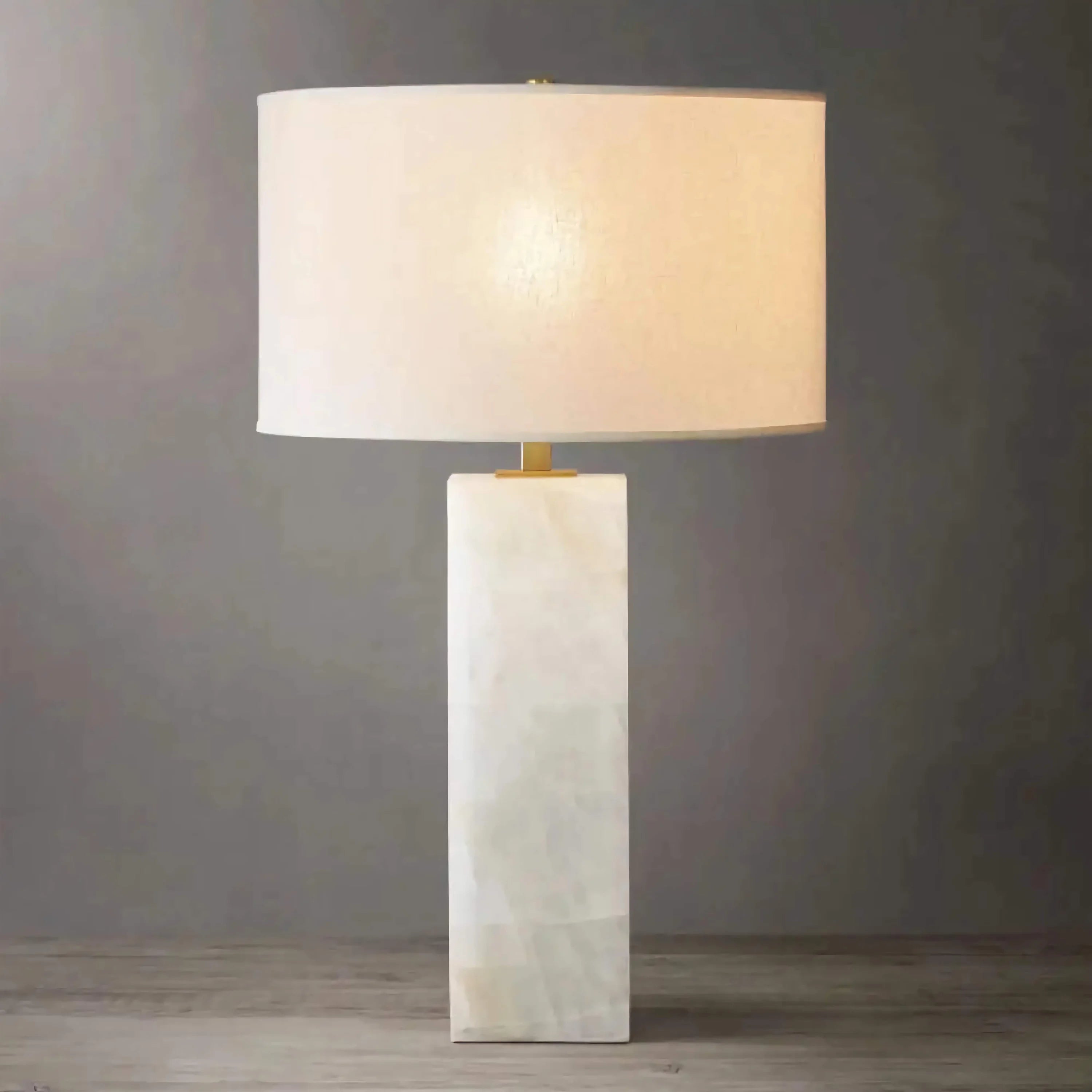 Alabaster Table Lamp | Sculptural Marble Lighting with Brass