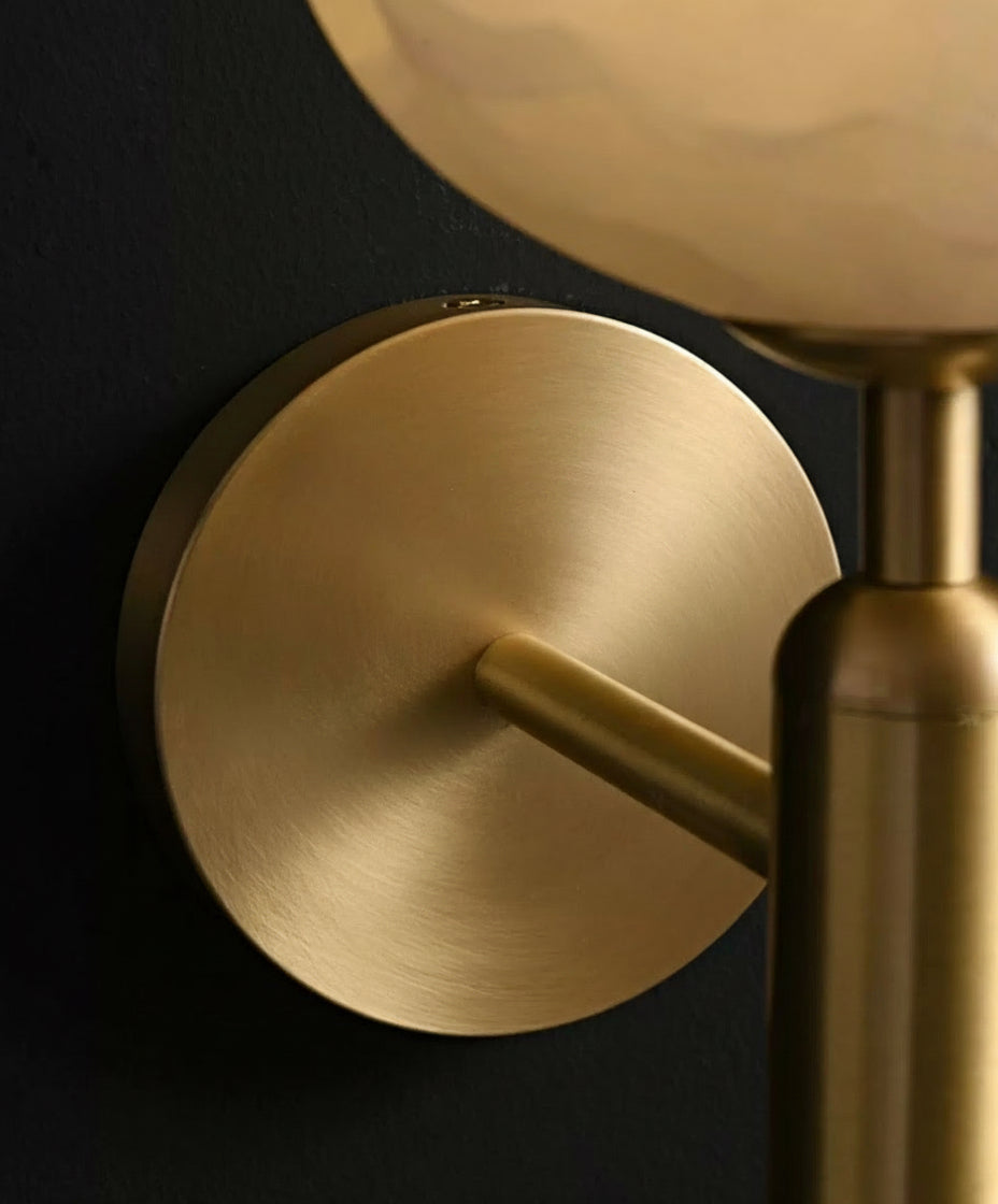 Alabaster Tulip Wall Sconce in Copper – Japandi Bedroom & Living Room Light