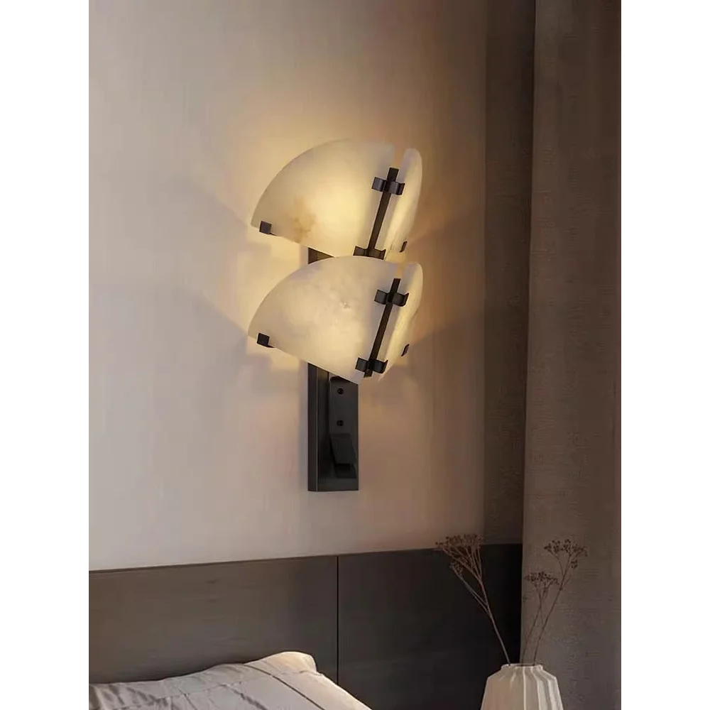Alabaster Half-dome Wall Sconce | Italian Bedside Accent Light