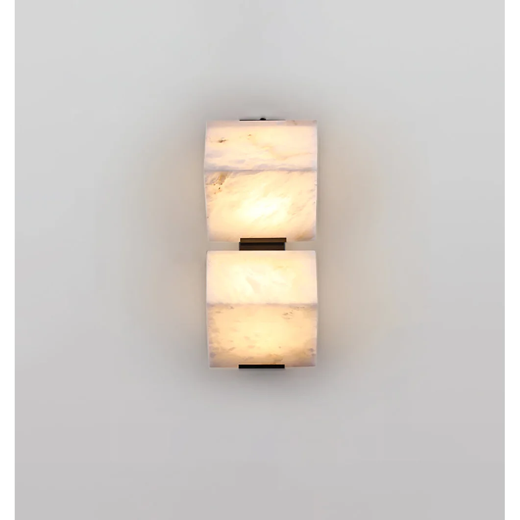 Cubist Alabaster Wall Sconce | Vintage French Accent Lighting
