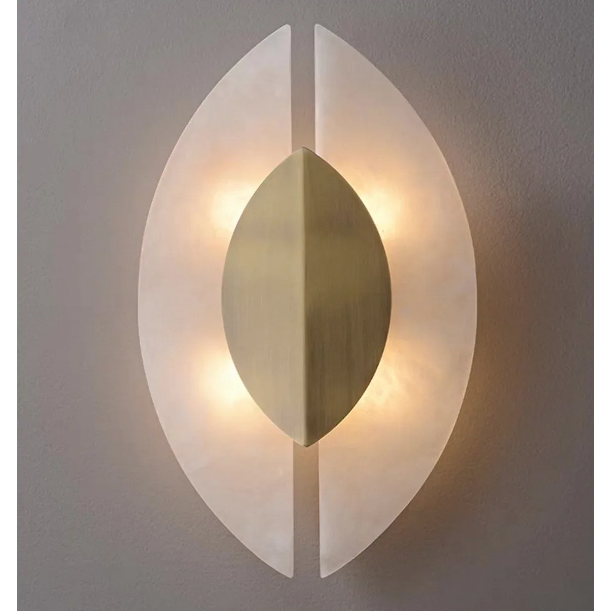 Alabaster Wing Wall Sconce | Carved Stone & Brushed Brass 40cm Organic Modern Living Bedroom Casalolalights Luxury