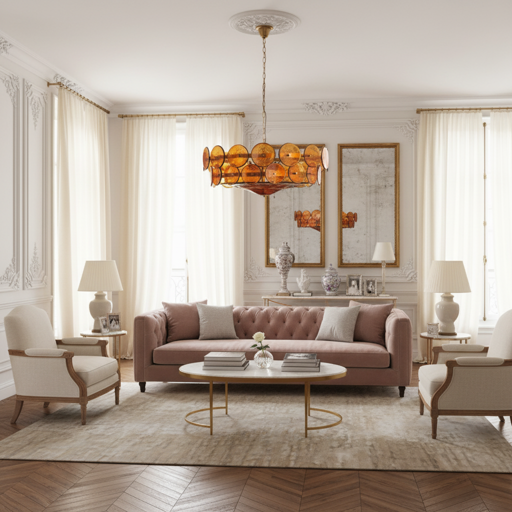 AMBER MURANO GLASS CHANDELIER | CLKOPS202