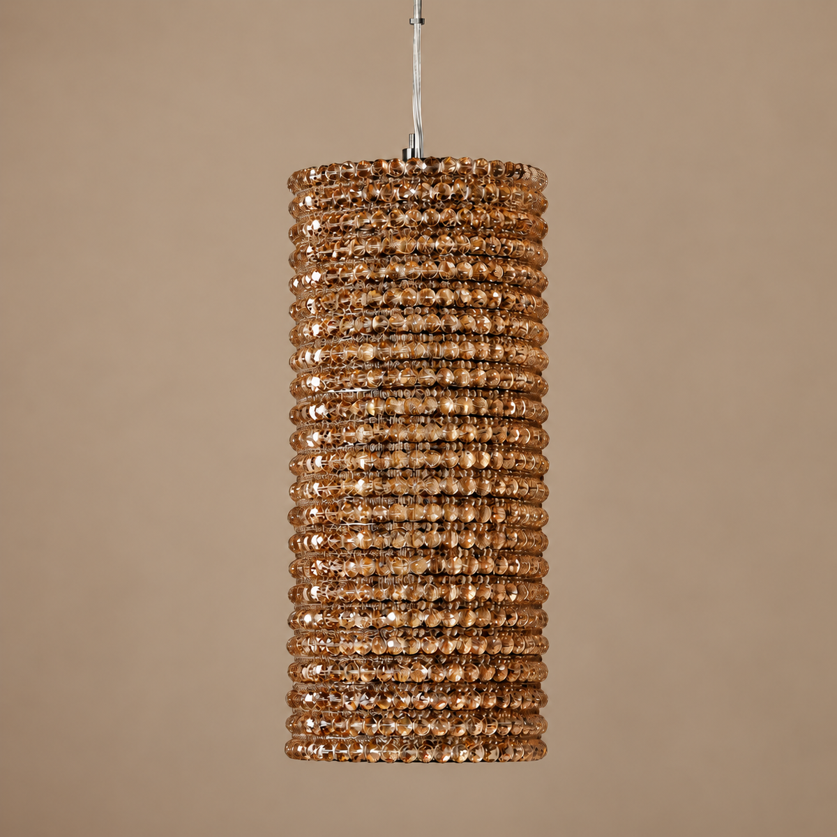 K9 Crystal Column Pendant Amber | Honey Toned Shimmer Short or Tall for a Stairwell Island Casalola Lights Luxury Lamps