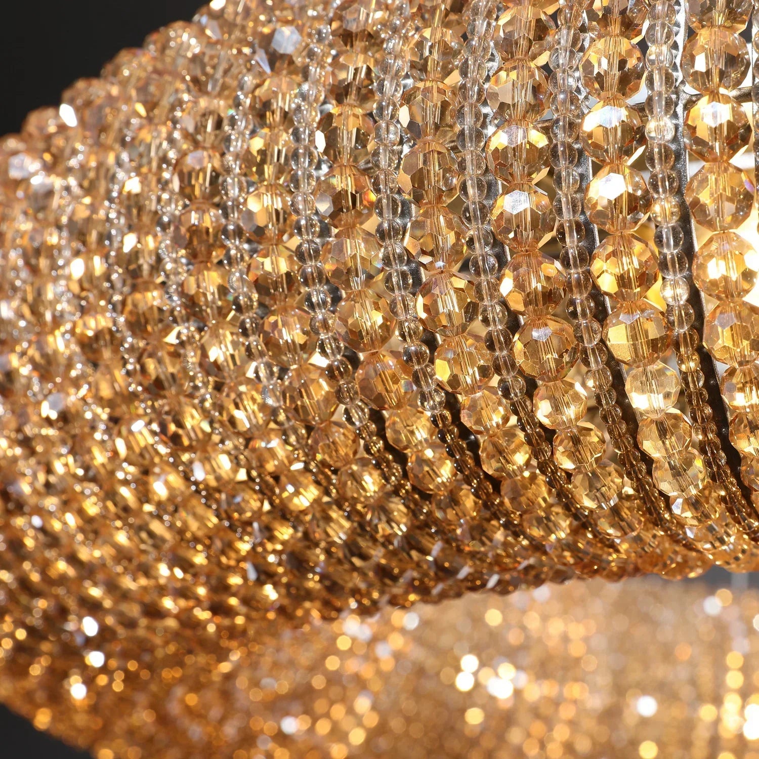 Luxury Crystal Ring Chandelier | Amber Grand Modern Statement Light