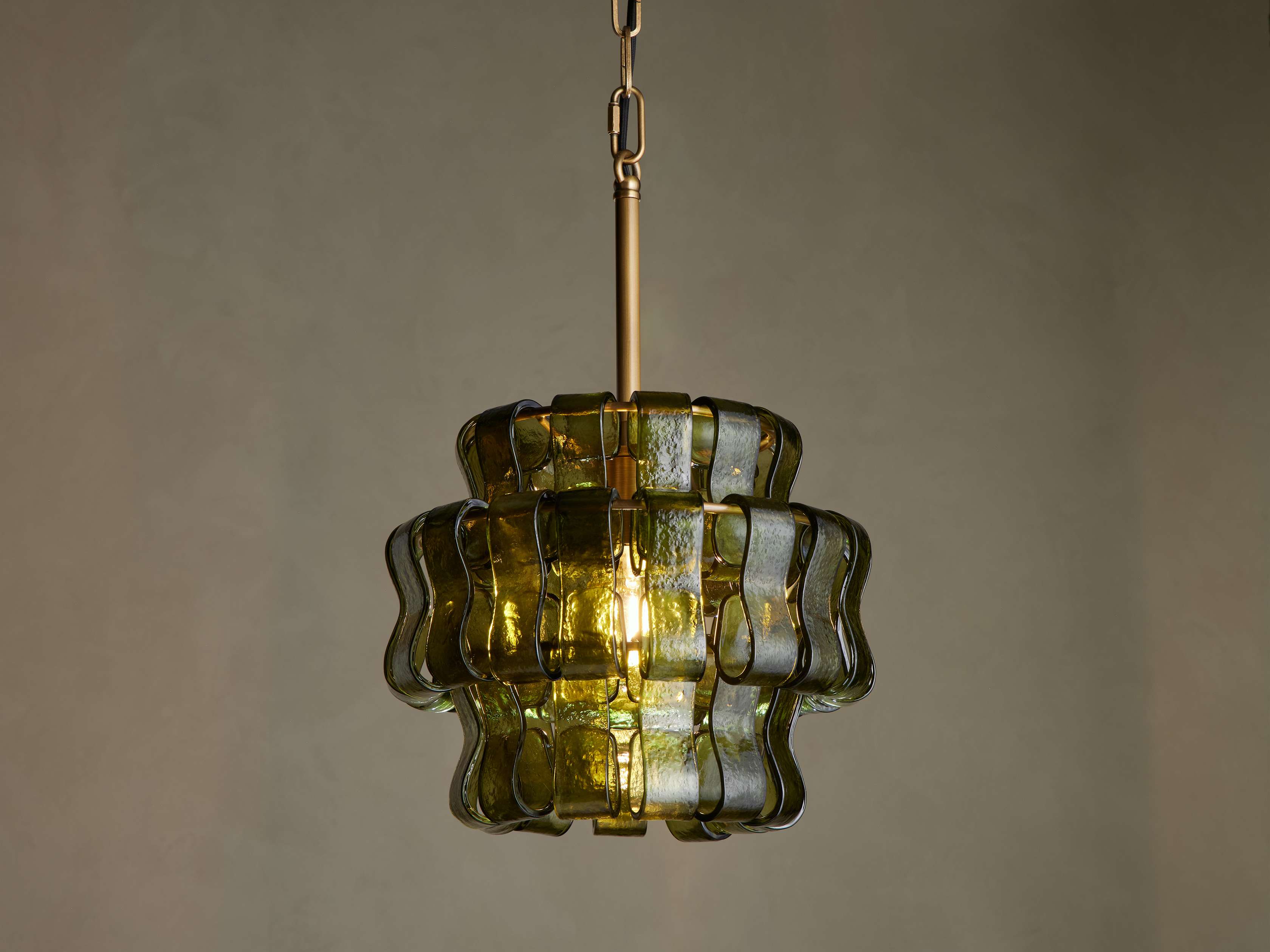 Curved Textured Glass Pendant Light with Brass or Bronze Frame Kitchen Island Dining Room Lighting Casalolalights