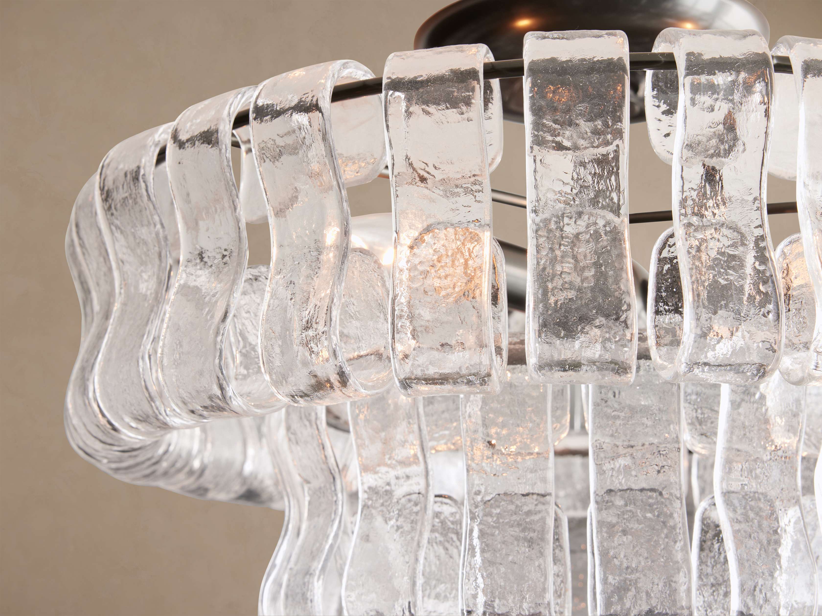 Art Deco Curved Glass Panel Semi Flush Ceiling Light in Brass or Bronze Dining Room Entryway Fixture Casalolalights