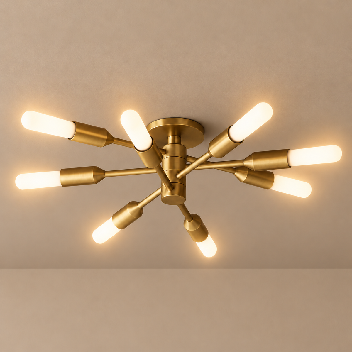 Flush Mount Ceiling Light - Arnaud Brass Sputnik 10 Lights | Casalola Luxury Lamps for Interior Designers