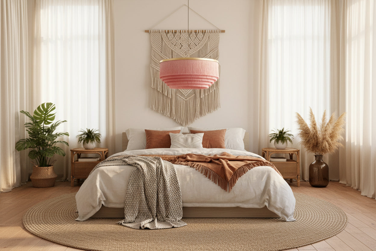 Colorful Ceiling Lamps | Luxury Fixture with Organic Cotton Shade