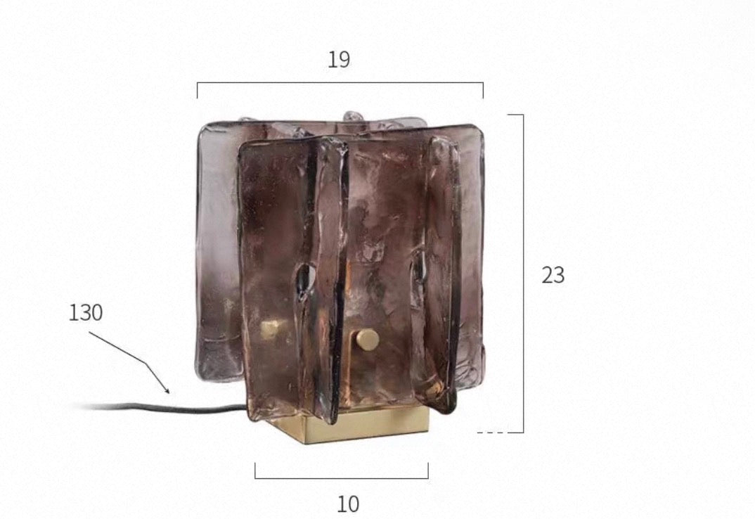 Art Deco Red Glass Blade Table Lamp for Living Room Bedroom