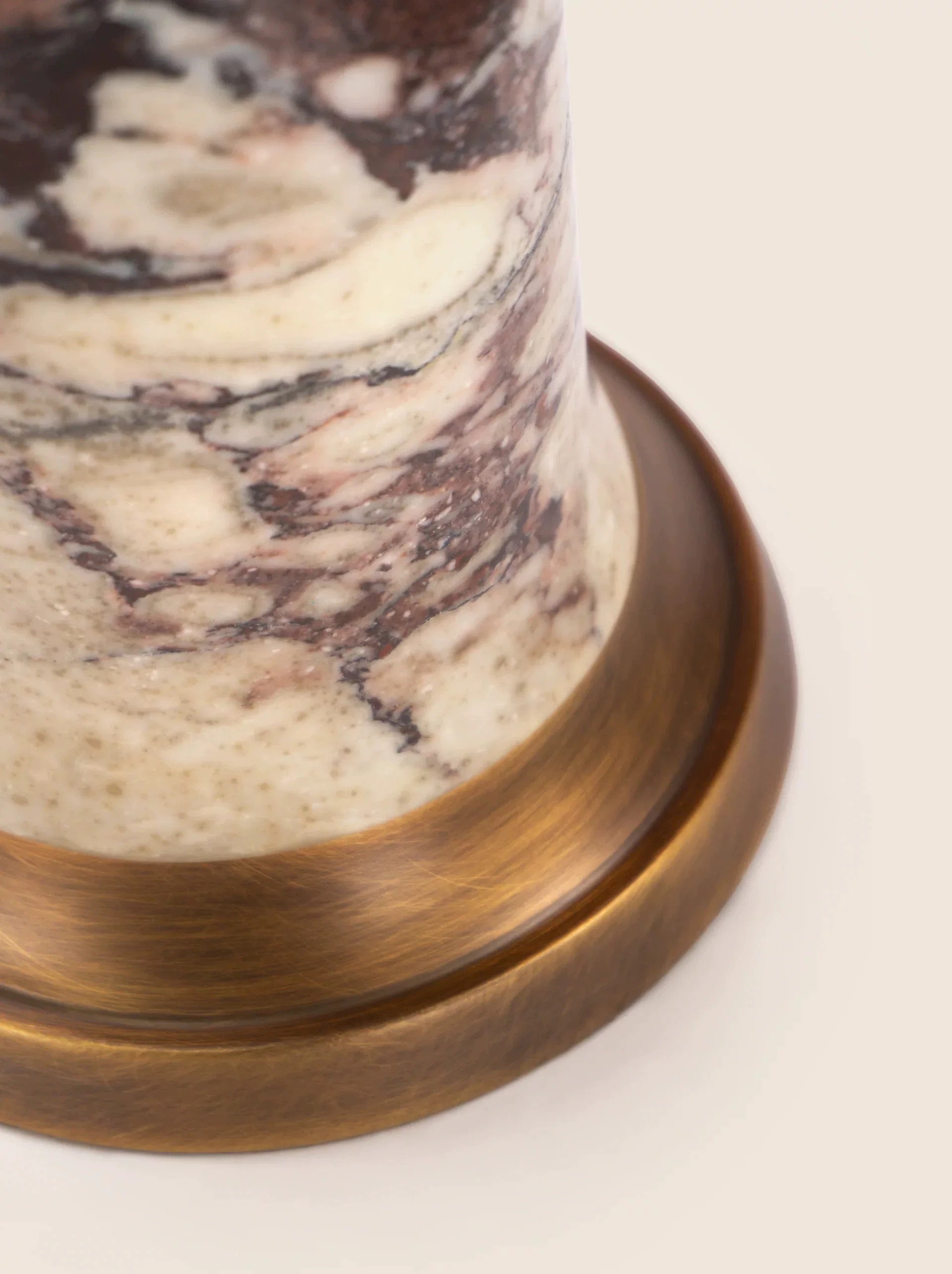 Art Deco Red Marble Lamp | Copper Table | Modern Desk for Console Living Room