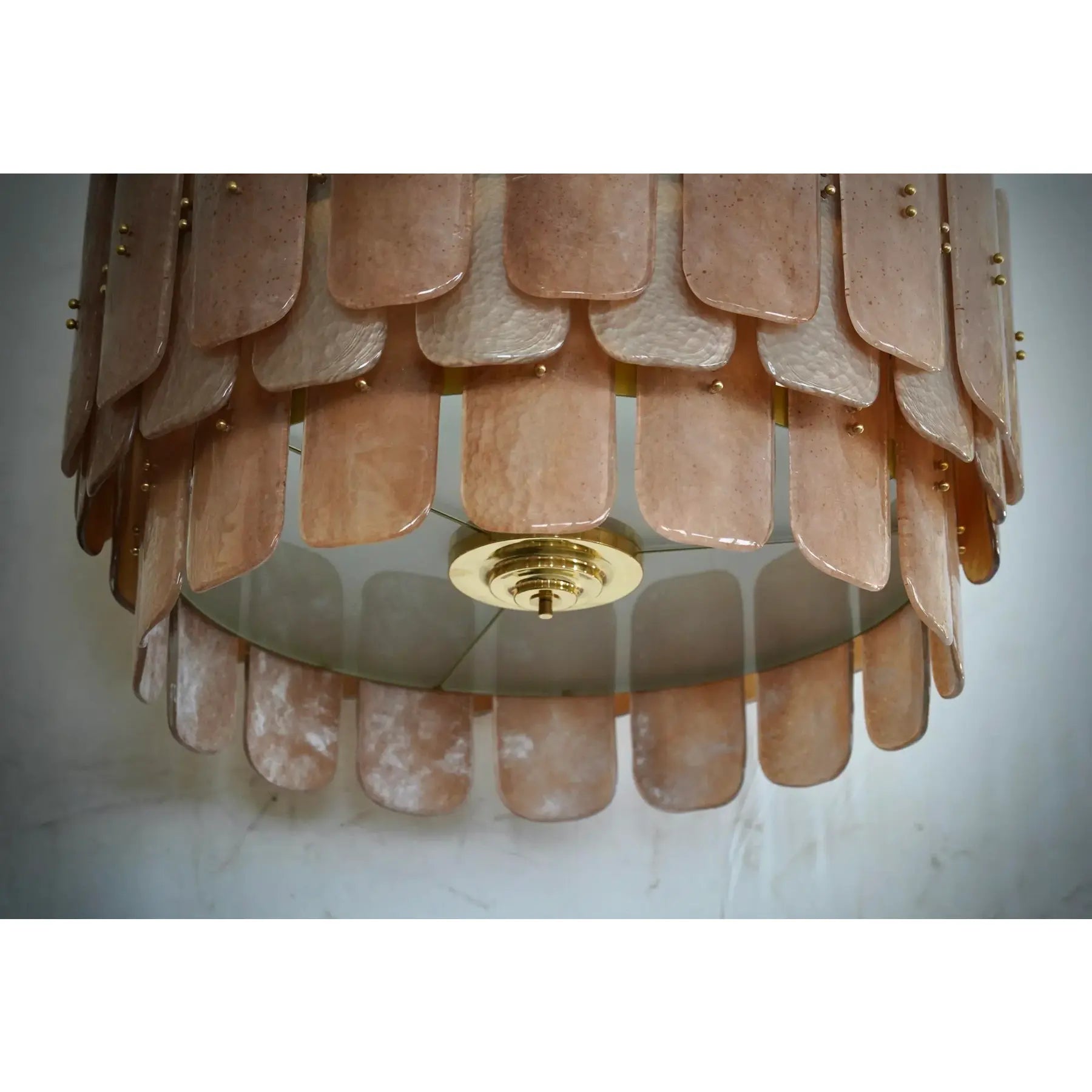 Vertical Glass and Brass Chandelier for Stairwell Double Height Entryway or High Ceiling Foyer Lighting Casalolalights