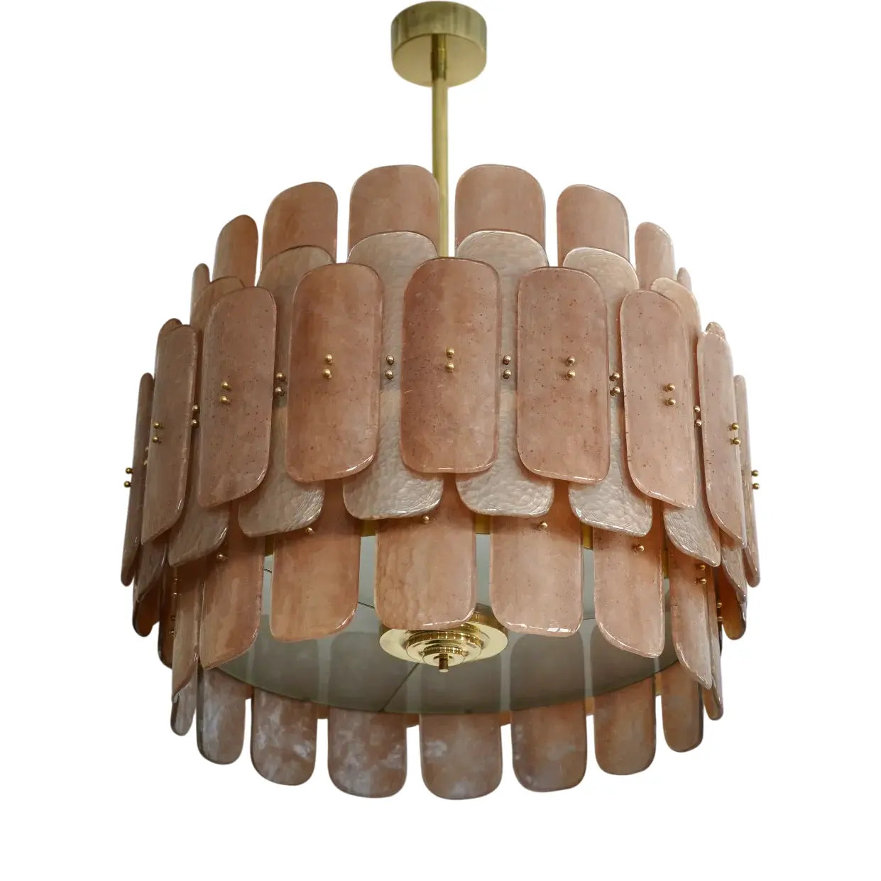 Vertical Glass and Brass Chandelier for Stairwell Double Height Entryway or High Ceiling Foyer Lighting Casalolalights