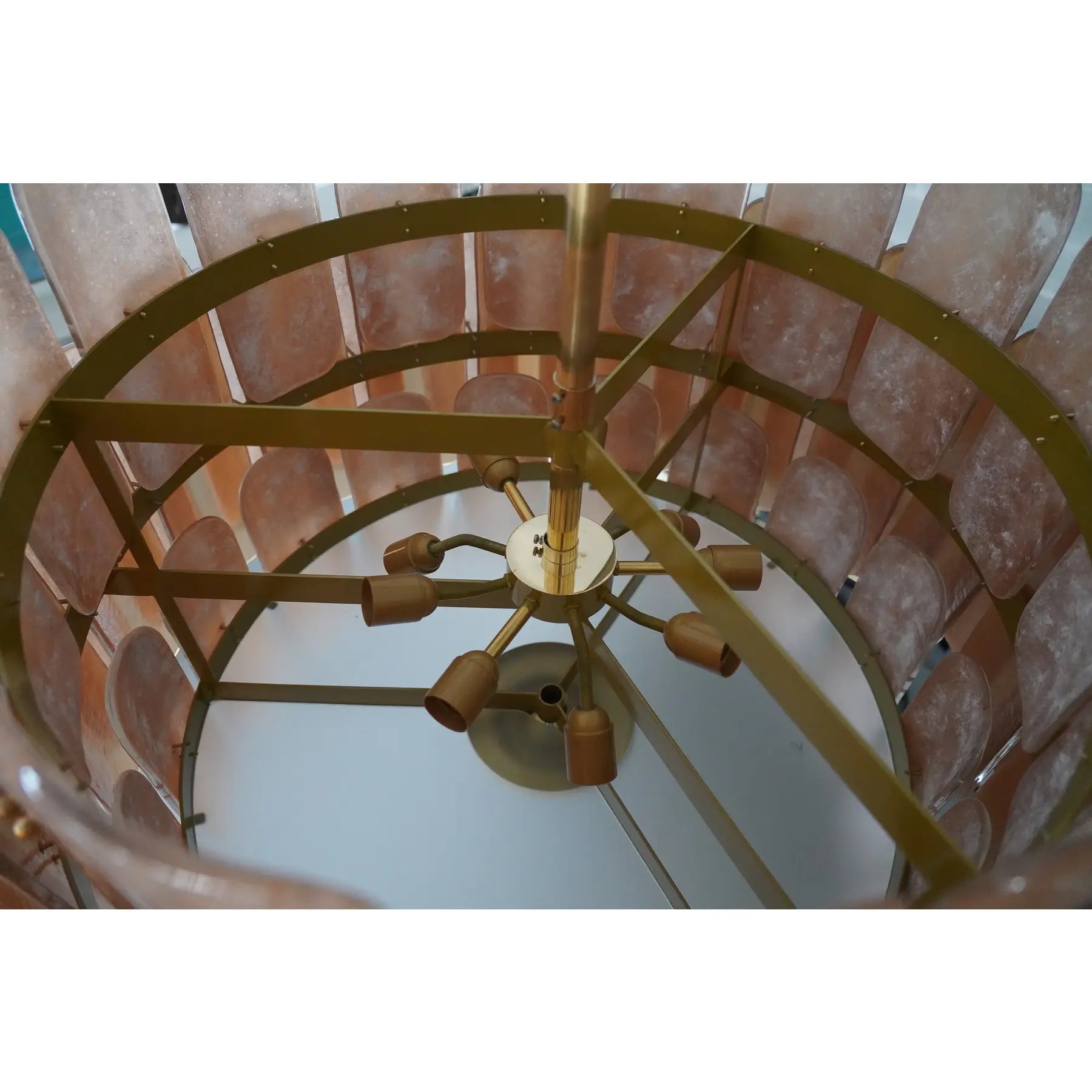 Vertical Glass and Brass Chandelier for Stairwell Double Height Entryway or High Ceiling Foyer Lighting Casalolalights