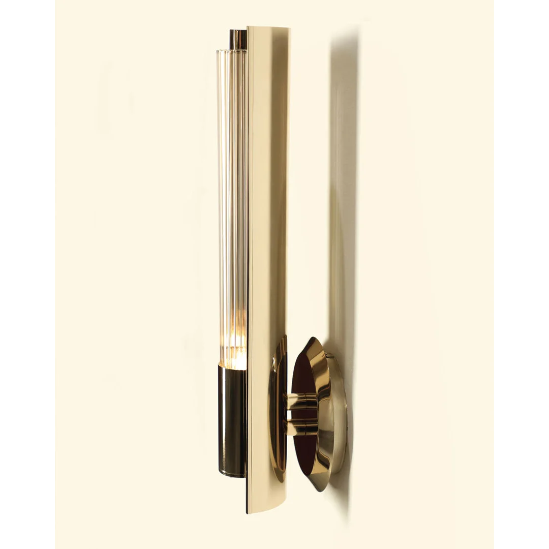 Baccara Crystal Wall Sconce – Polished Brass for Hallway & Bedroom