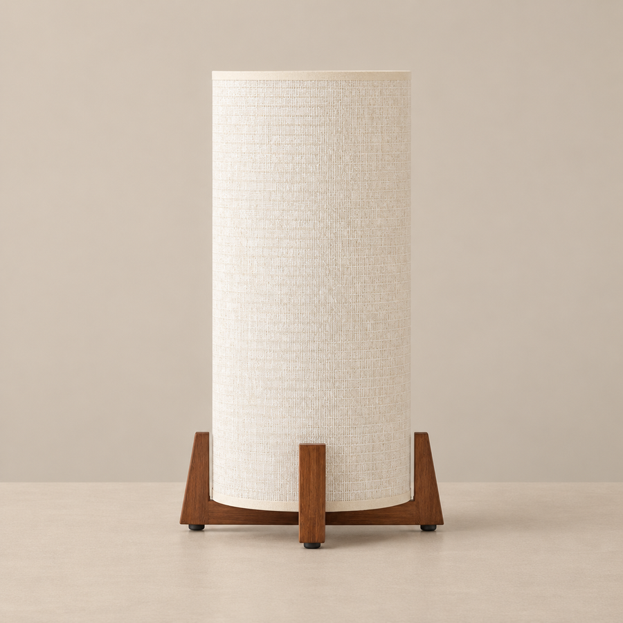 LAMPADA DA TAVOLO IN LEGNO MASSELLO STILE METÀ SECOLO