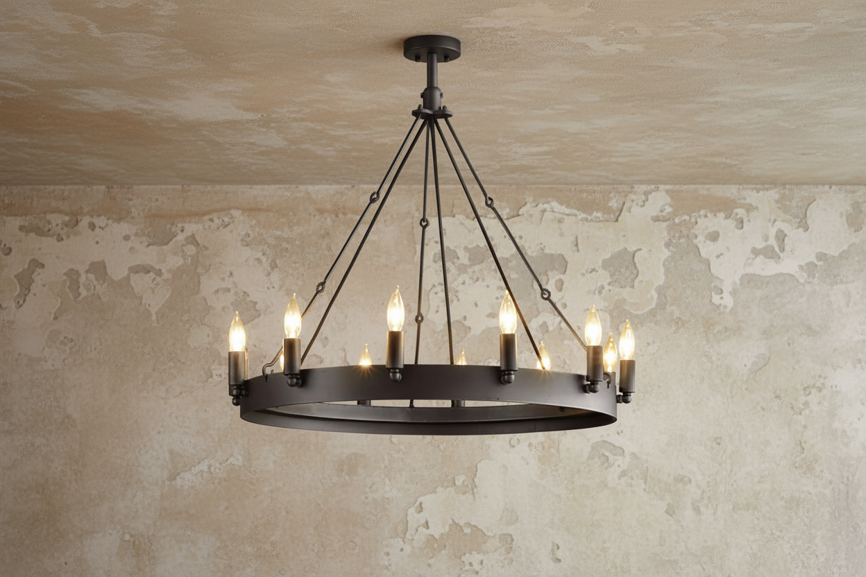 ثريا خاتم شمعدان عتيقة سوداء | CLGHTSD97