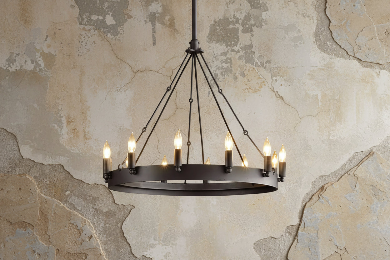 Camino Dining Room Chandelier Iron – Candle Ring Led Pendant Light Casalolalights Luxury Lamps for Interior Designers