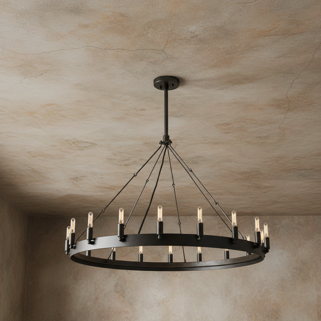 ثريا خاتم شمعدان عتيقة سوداء | CLGHTSD97