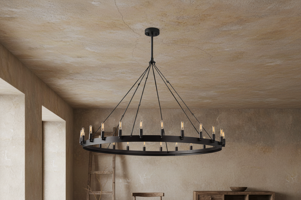 ثريا خاتم شمعدان عتيقة سوداء | CLGHTSD97