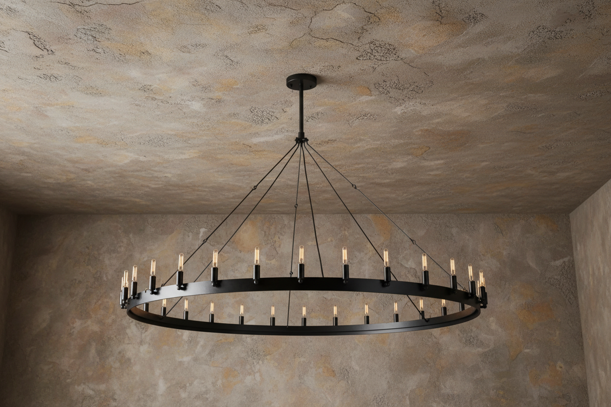 ثريا خاتم شمعدان عتيقة سوداء | CLGHTSD97