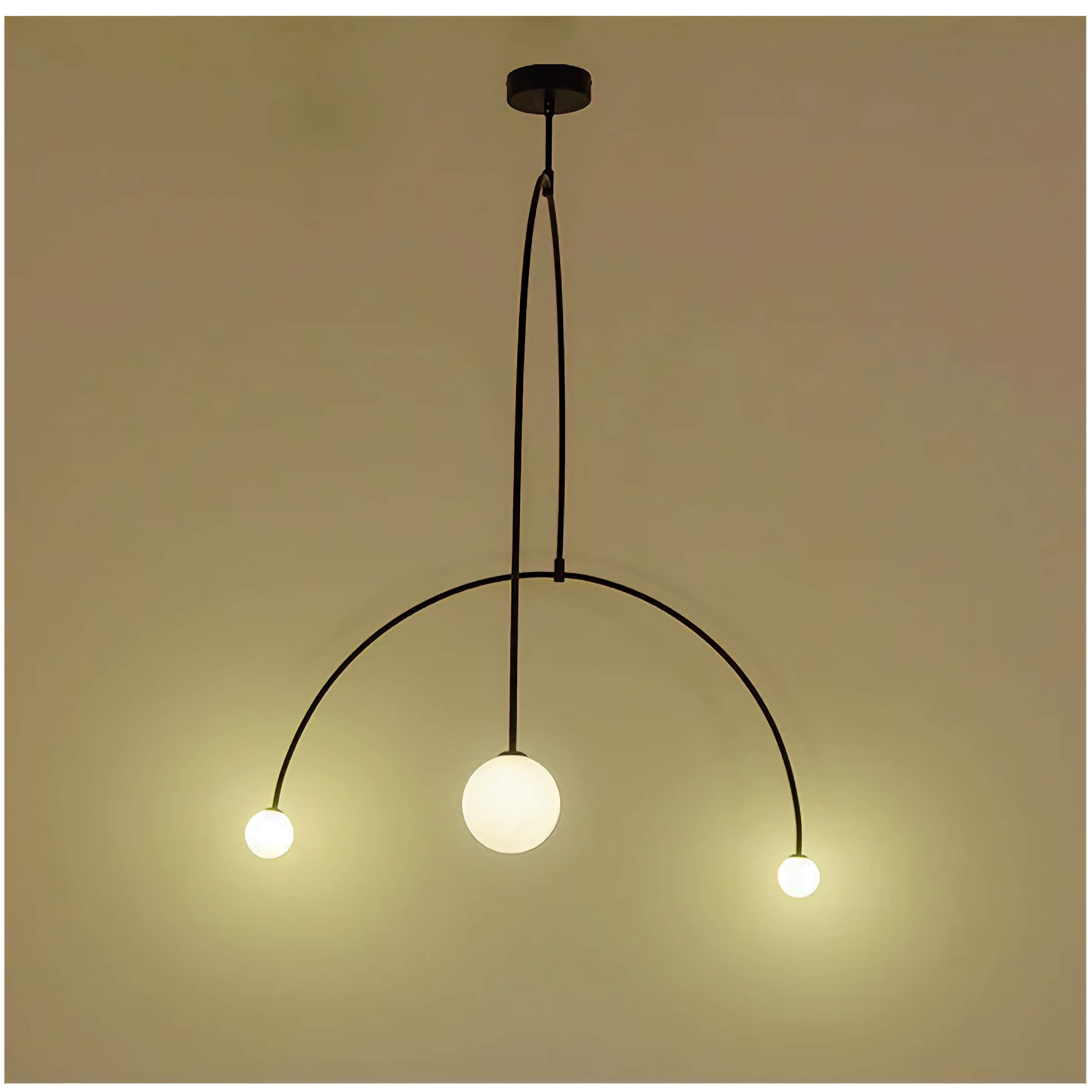 Black Arc Hanging Lights | Mobile Designer Ceiling Lamps for Dining Room Kitchen Living