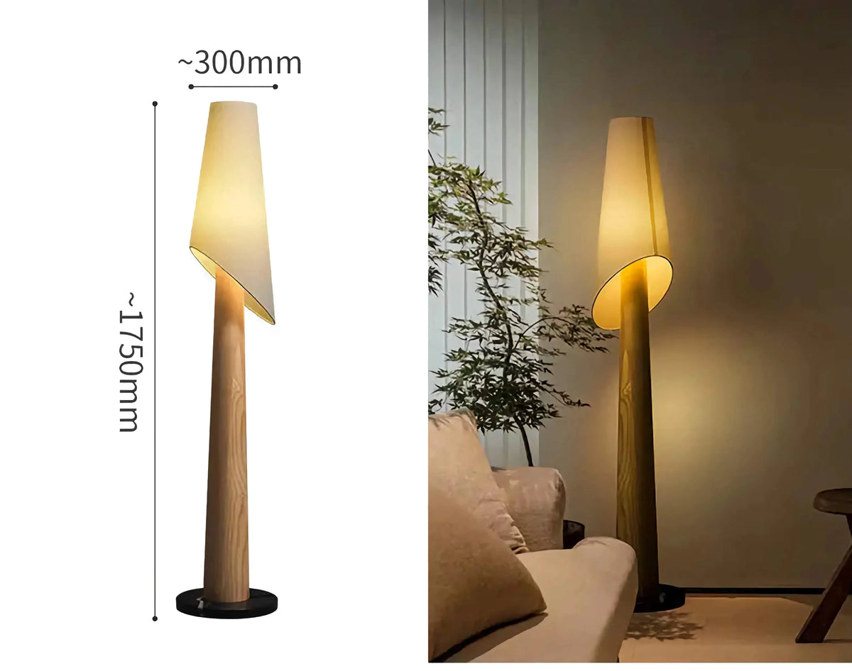 Black Ash Floor Lamp | Ebonised Wood & Tilting Linen 175cm Minimalist Living Room Casalolalights Luxury Lamps