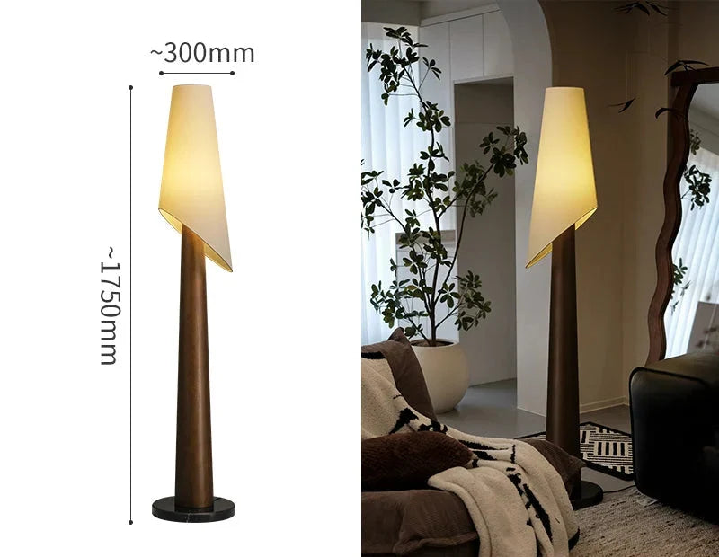 Black Ash Floor Lamp | Ebonised Wood & Tilting Linen 175cm Minimalist Living Room Casalolalights Luxury Lamps