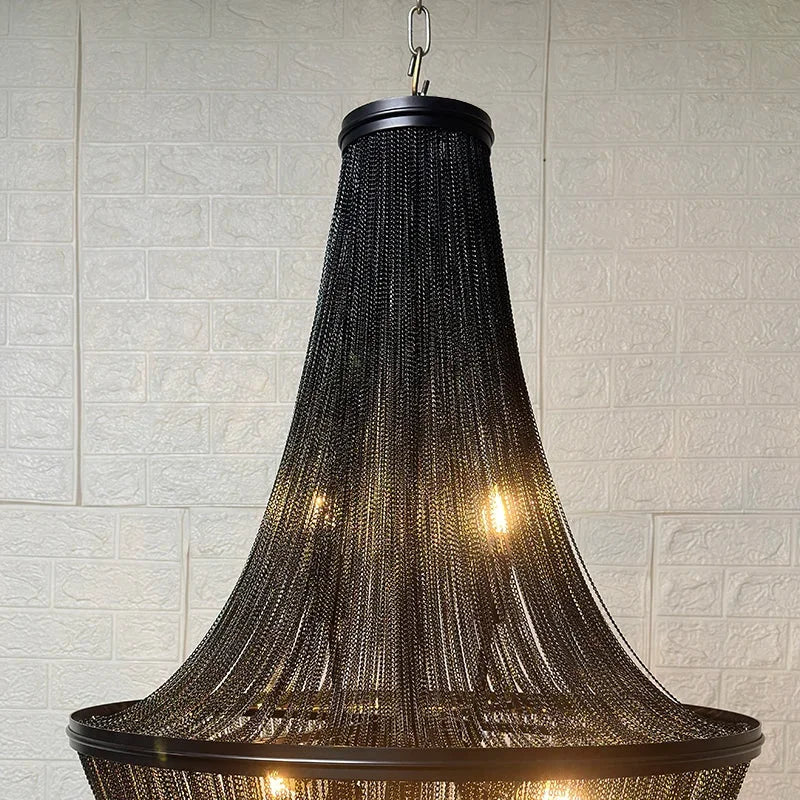 Black Beaded Chandelier | Ceiling Lamps for Dining Room Stairs