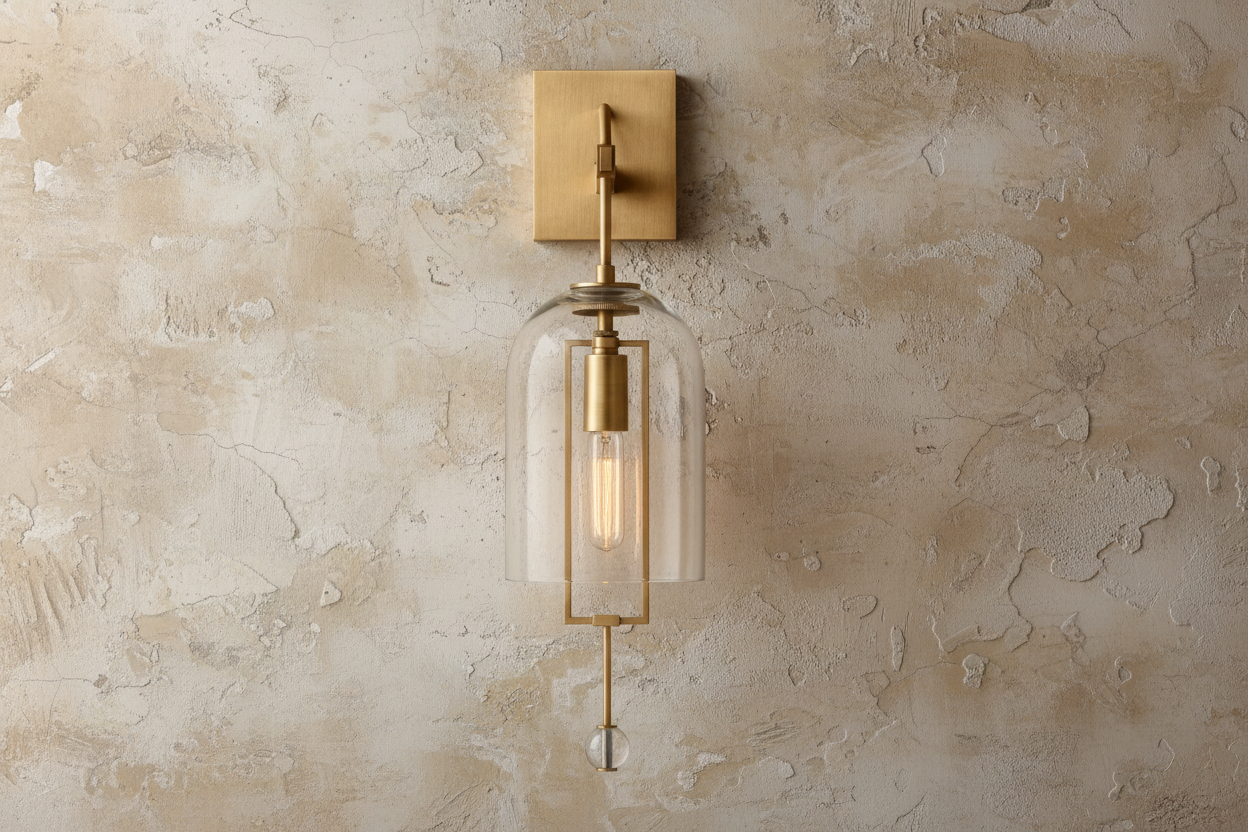 BLACK BRASS AND GLASS WALL SCONCES | DESIGN CLKS8501