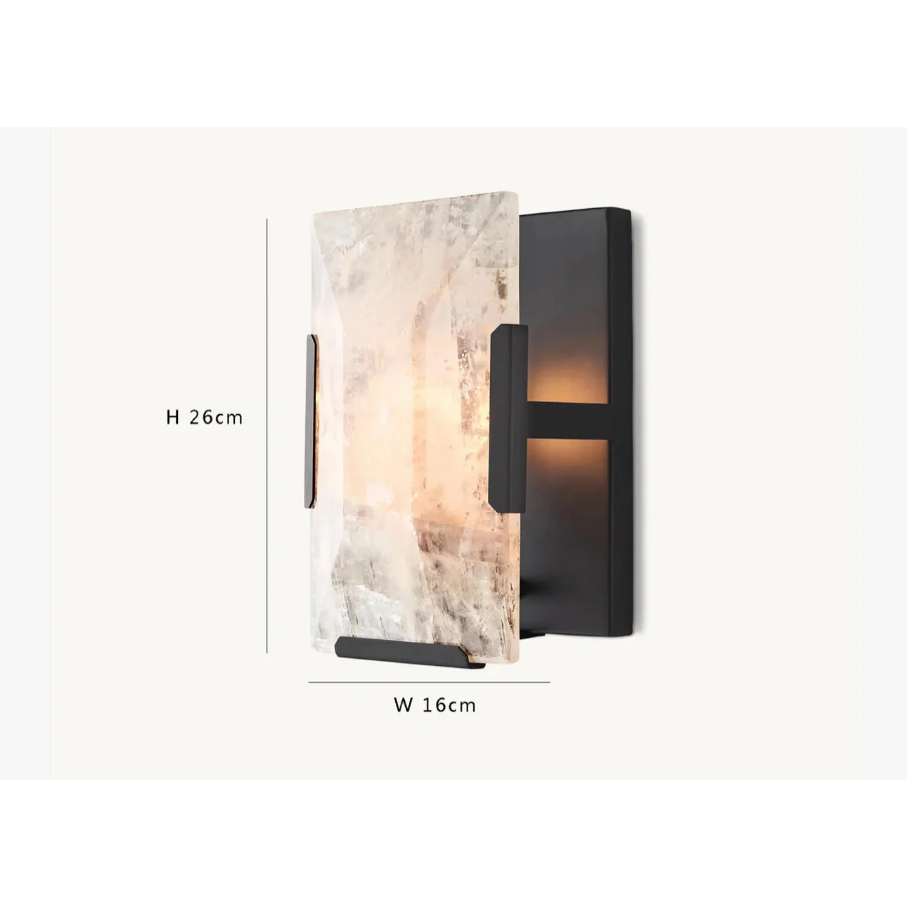 Calcite Wall Lamps for Living Room Black Finish Luxury Decor