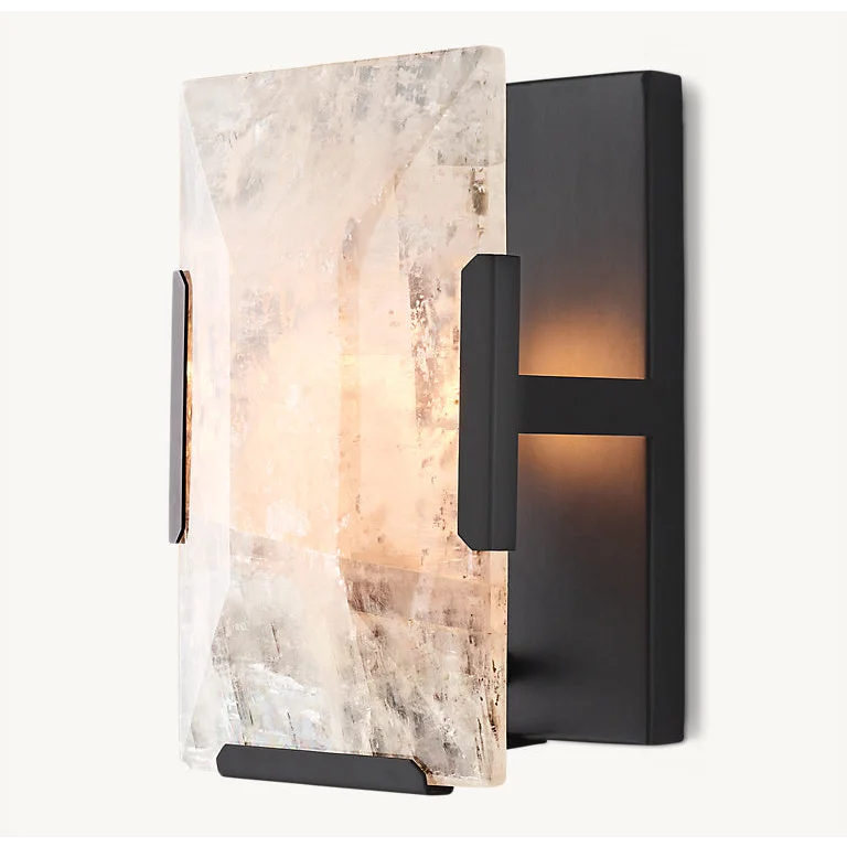 Calcite Wall Lamps for Living Room Black Finish Luxury Decor